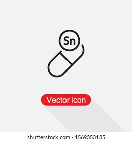 Vitamin Sn Icon, Pill Icon Vector Illustration Eps10