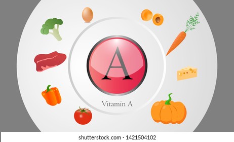 Vitamin A sources vector illustration