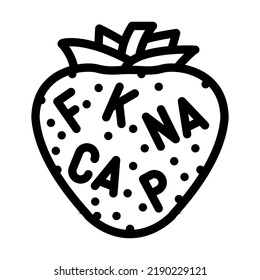 vitamin strawberries line icon vector. vitamin strawberries sign. isolated contour symbol black illustration