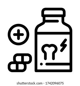 vitamin for strengthening bones icon vector. vitamin for strengthening bones sign. isolated contour symbol illustration