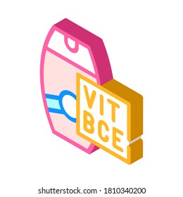 vitamin sunscreen cream isometric icon vector. vitamin sunscreen cream sign. isolated symbol illustration