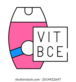 vitamin sunscreen cream line icon vector. vitamin sunscreen cream sign. isolated symbol illustration