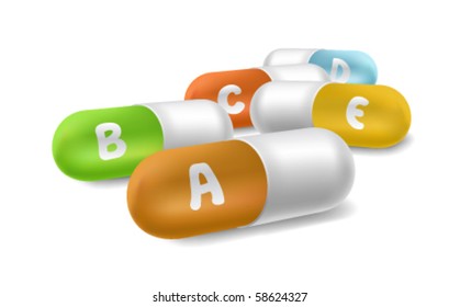 Vitamin Tablets Stock Vector (Royalty Free) 58624327 | Shutterstock