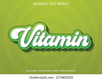vitamin text effect template with editable layout and abstract style use for business logo and brand