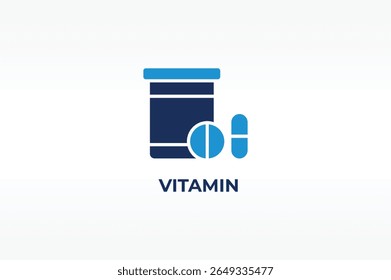 Vetor de VITAMINA, ícone ou logotipo símbolo isolado ilustração