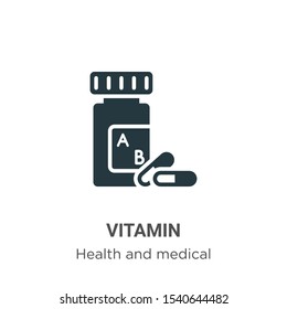 Vitamin vector icon on white background. Flat vector vitamin icon symbol sign from modern health and medical collection for mobile concept and web apps design.