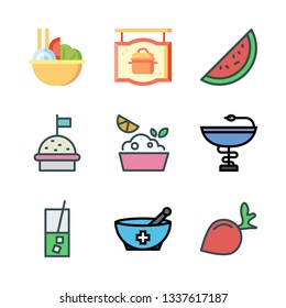 vitamin vector icon set