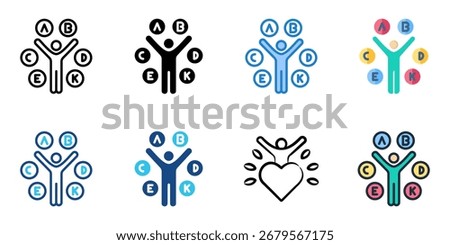 Vitamin Vitality icon set multiple style collection 
