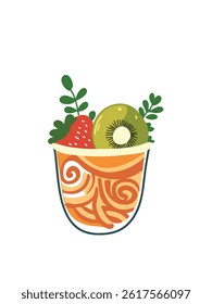 Vitamin-rich fruit composition, vector illustration 