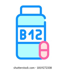 vitamins b12 color icon vector. vitamins b12 sign. isolated symbol illustration