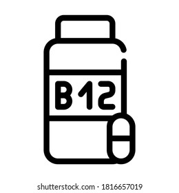 vitamins b12 line icon vector. vitamins b12 sign. isolated contour symbol black illustration