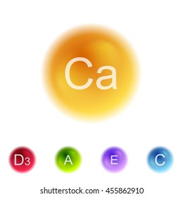 Vitamins colorful balls abstract background. Vector health design