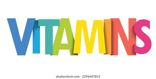 VITAMINS colorful vector typography banner