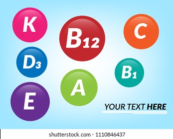 vitamins colorfull balls  - healthy lifestyle concept. glossy vitamins and place for your text
