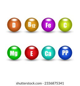 vitamins colorfull balls. Vector illustration. EPS 10.