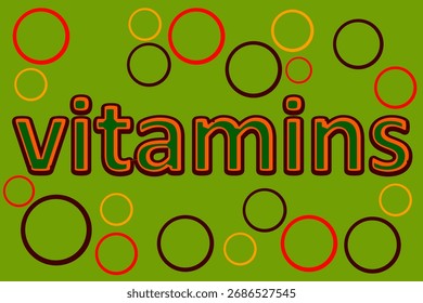 Conceito de vitaminas sobre fundo abstrato, cápsula farmacêutica e nutrição 