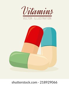 Vitamins design over beige background, vector illustration