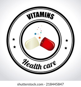 Vitamins design over white background, vector illustration