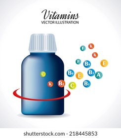 Vitamins design over white background, vector illustration