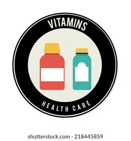 Vitamins design over white background, vector illustration