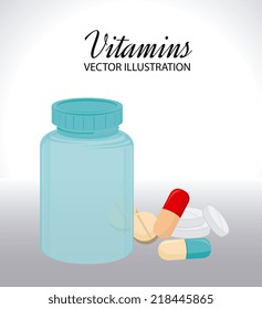 Vitamins design over white background, vector illustration