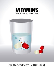 Vitamins design over white background, vector illustration