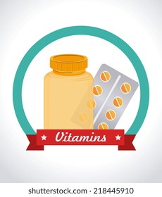 Vitamins design over white background, vector illustration