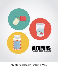 Vitamins design over white background, vector illustration