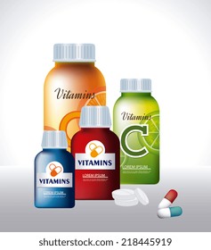 Vitamins design over white background, vector illustration