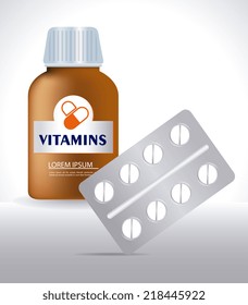Vitamins design over white background, vector illustration