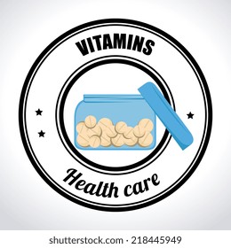 Vitamins design over white background, vector illustration