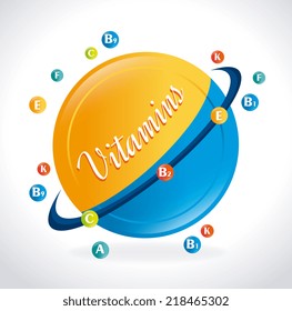 Vitamins design over white background, vector illustration
