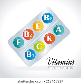 Vitamins design over white background, vector illustration