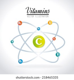 Vitamins design over white background, vector illustration