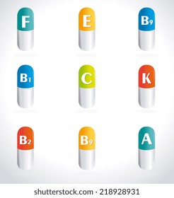 Vitamins design over white background, vector illustration