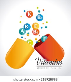 Vitamins design over white background, vector illustration