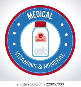 Vitamins design over white background, vector illustration