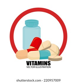 Vitamins design over white background, vector illustration