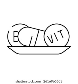 vitamins diet line icon vector. vitamins diet sign. isolated contour symbol black illustration