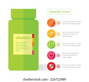 vitamins flat / health symbol / icons set