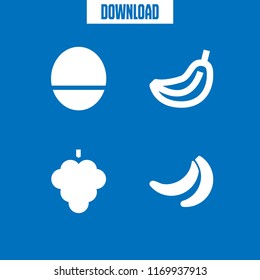 vitamins icon. 4 vitamins vector set. mango, raspberry and banana icons for web and design about vitamins theme