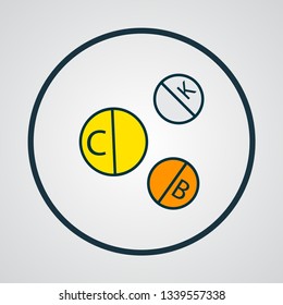 Vitamins icon colored line symbol. Premium quality isolated medicine element in trendy style.
