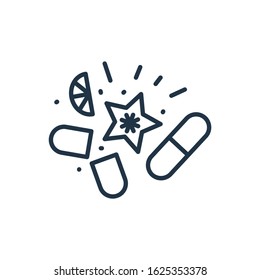 Vitamins icon. Isolated pill and vitamins icon line style. Premium quality vector symbol drawing concept for your logo web mobile app UI design.