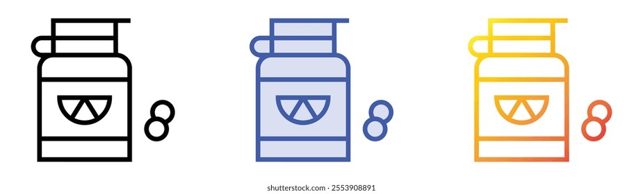 vitamins icon. Linear, Blue Fill and Gradient Style Design Isolated On White Background