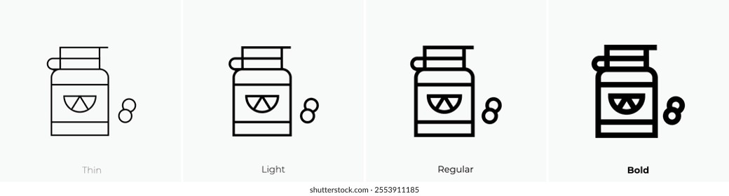 vitamins icon. Thin, Light Regular And Bold style design isolated on white background