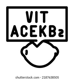 vitamins lemon line icon vector. vitamins lemon sign. isolated contour symbol black illustration