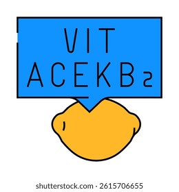 vitamins lemon line icon vector. vitamins lemon sign. isolated symbol illustration