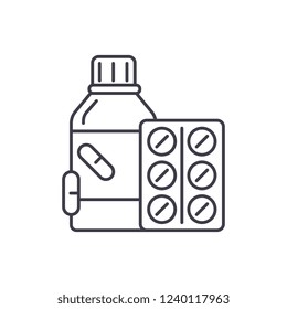 Vitamins line icon concept. Vitamins vector linear illustration, symbol, sign