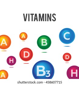 Vitamins and minerals background vector eps 10