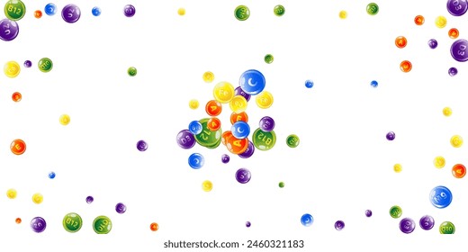 Vitamins and minerals complex. Multivitamins supplement round colorfull scattered pills. Beauty treatment and nutrition skin care.   Essential vitamins vector illustration.  Healthy life concept.